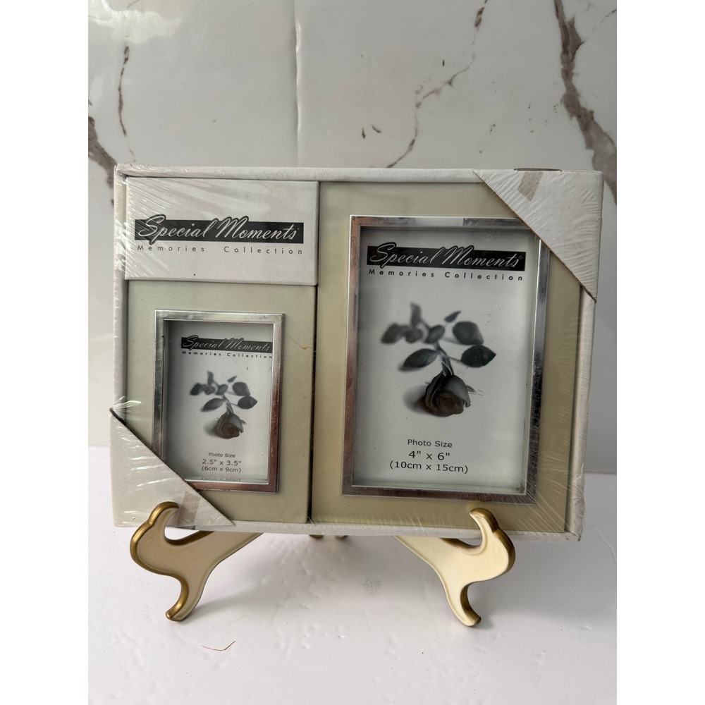 Vintage Special Moments Memories Collection Double Picture Frame 4x6 2.5x3.5